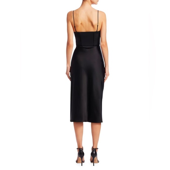 JONATHAN SIMKHAI CREPE SATIN BUSTIER WRAP DRESS - Picture 4 of 10